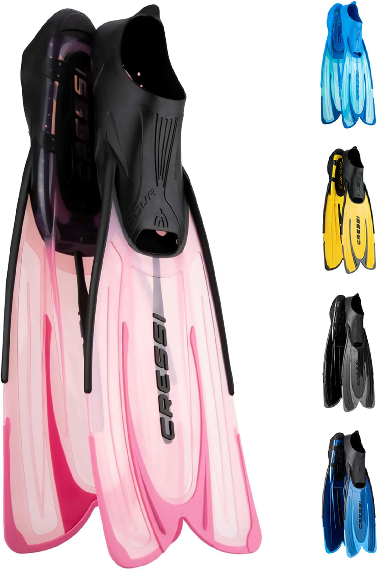 Cressi Agua Fins Swimming Fins - Adjustable Foot Section for Diving - Ergonomic Short Fins Adults & Children - Durable Fin Material - Pink - 39/40 - CA206439