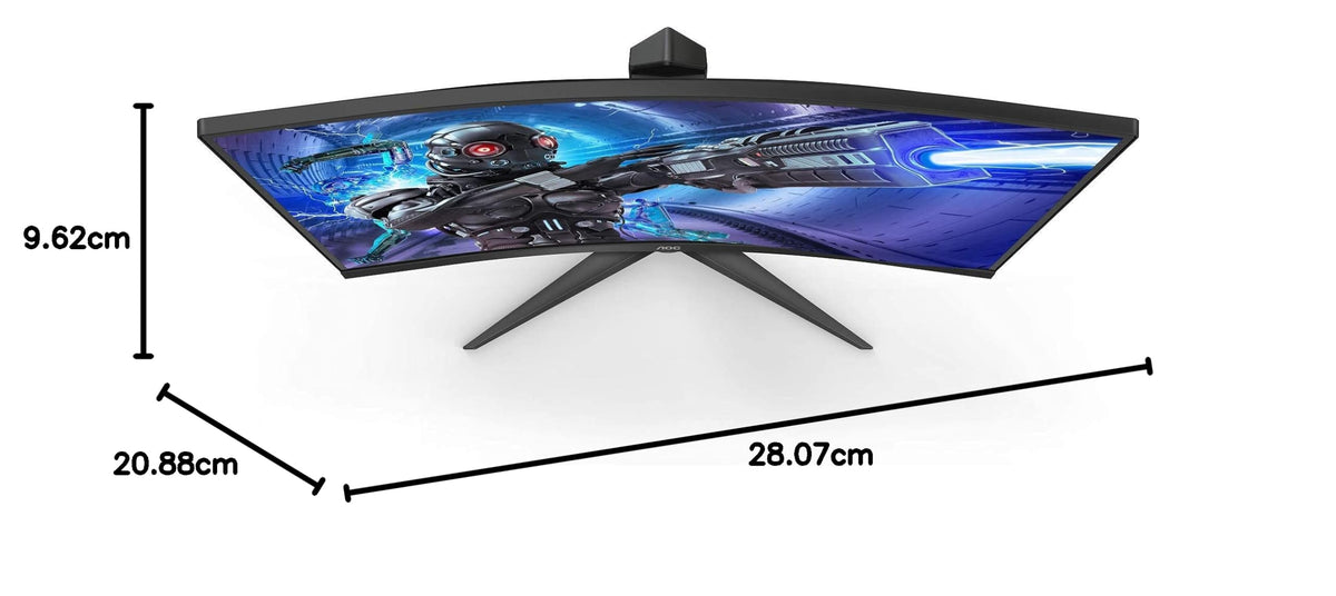 AOC Gaming C32G2ZE - Monitor curbat FHD de 32 inch, 240 Hz, 1ms, FreeSync Premium (1920x1080, HDMI, DisplayPort) negru/roșu - C32G2ZE/BK