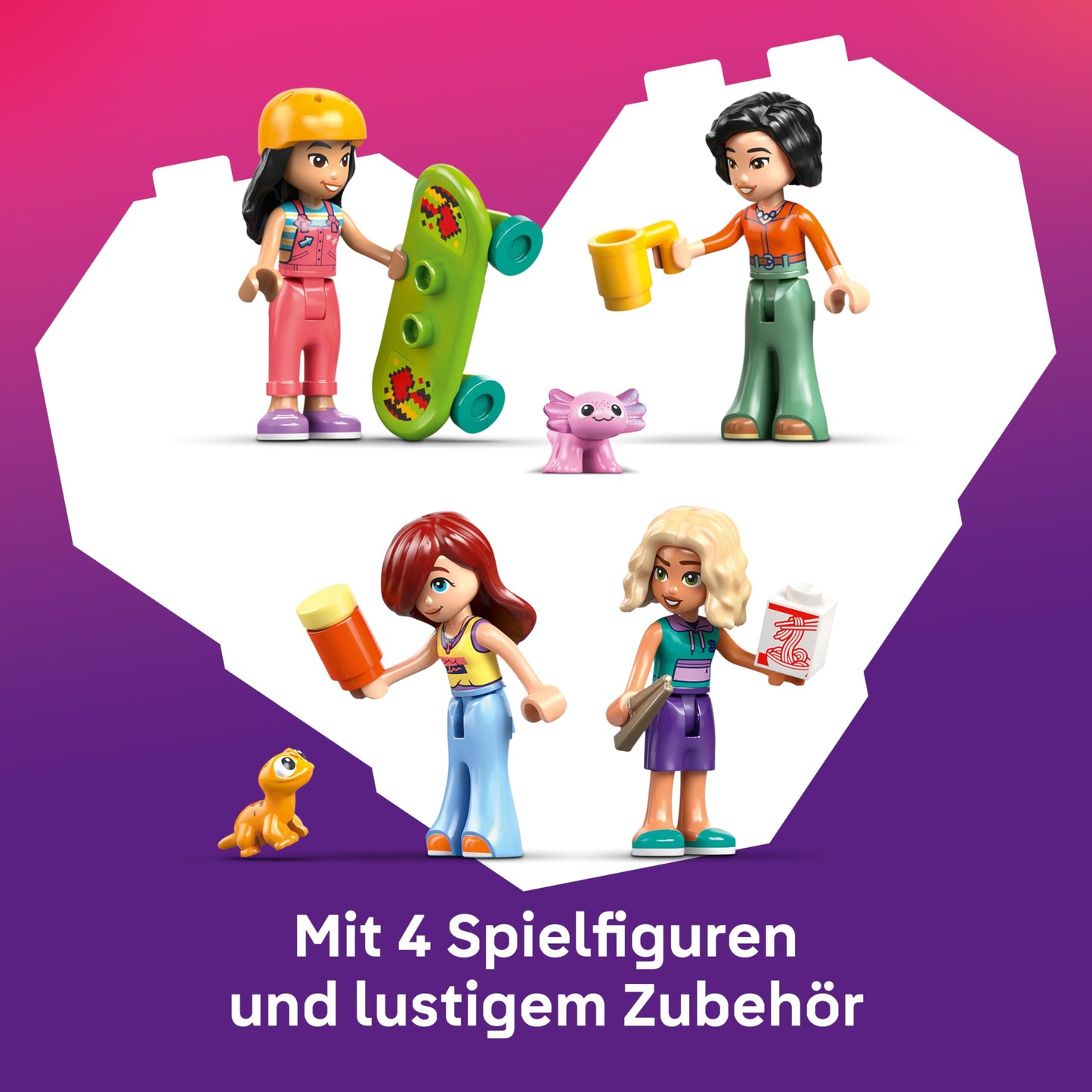 LEGO Friends Liann's Family House - Miniature Playset with Garden, 4 Mini Dolls, Axolotl & Gecko Animal Figure and Accessories - Birthday Gift for Girls Ages 7 and Up - 42687