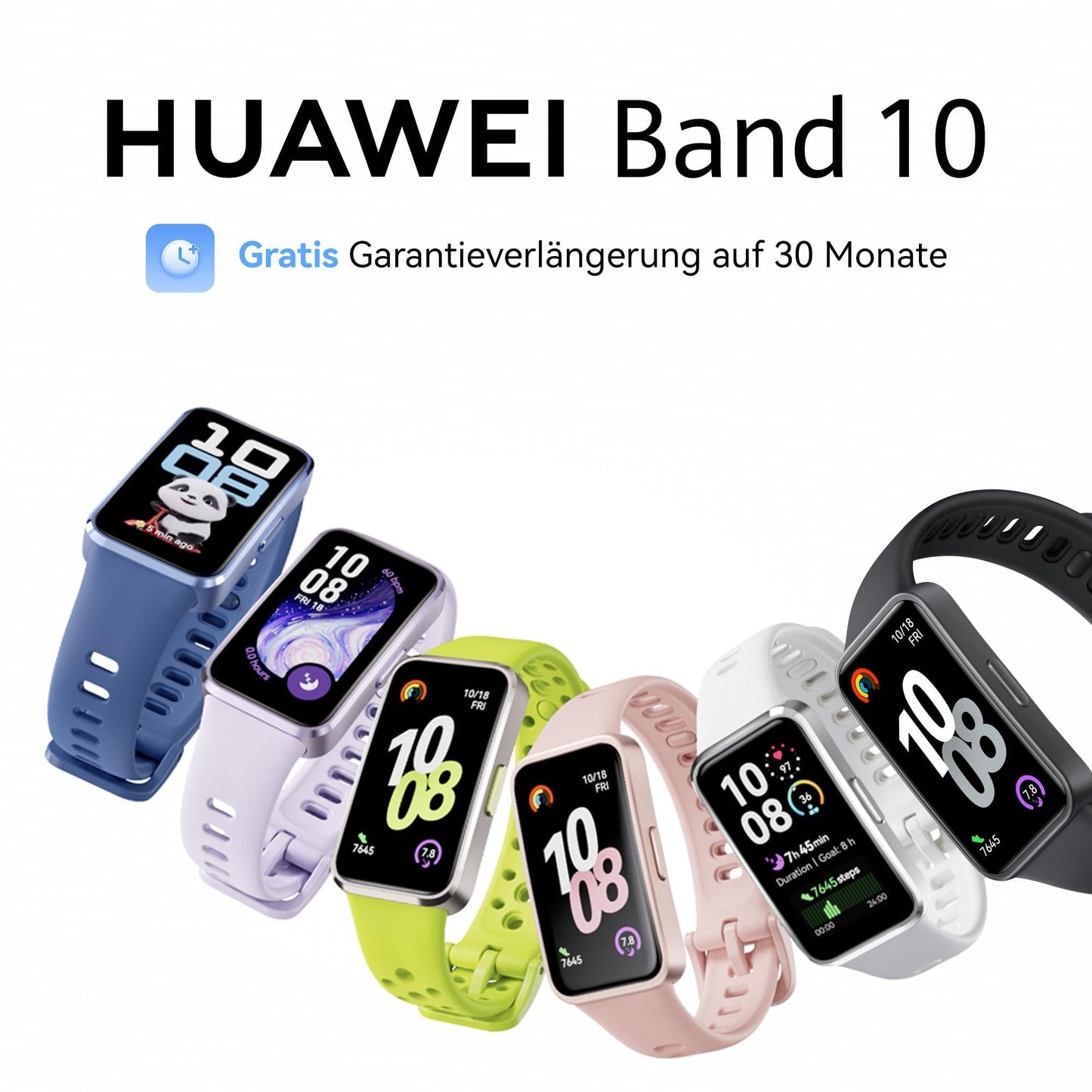HUAWEI Band 10 Smartwatch, AI-Powered Fitness Tracking with Sleep Analysis, Average Heart Rate Variability (HRV) While Sleeping, Up to 14 Days Battery Life, for iOS & Android, Black - Nora-B19F