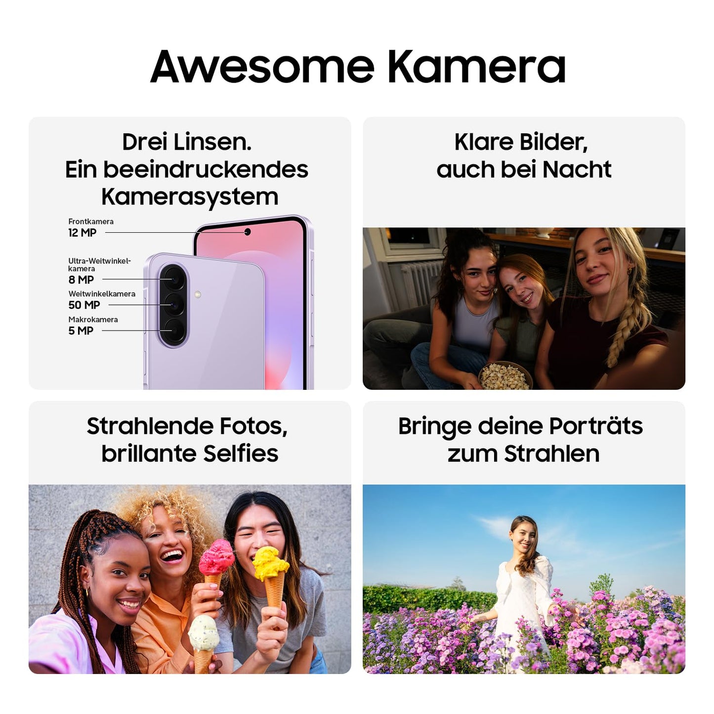 Samsung Galaxy A37 5G, Slim AI smartphone, Awesome Intelligence, 256 GB storage space, 50 MP wide-angle camera, Up to 2 days battery life, IP68, Awesome Charcoal, 2.5 year manufacturer's warranty
