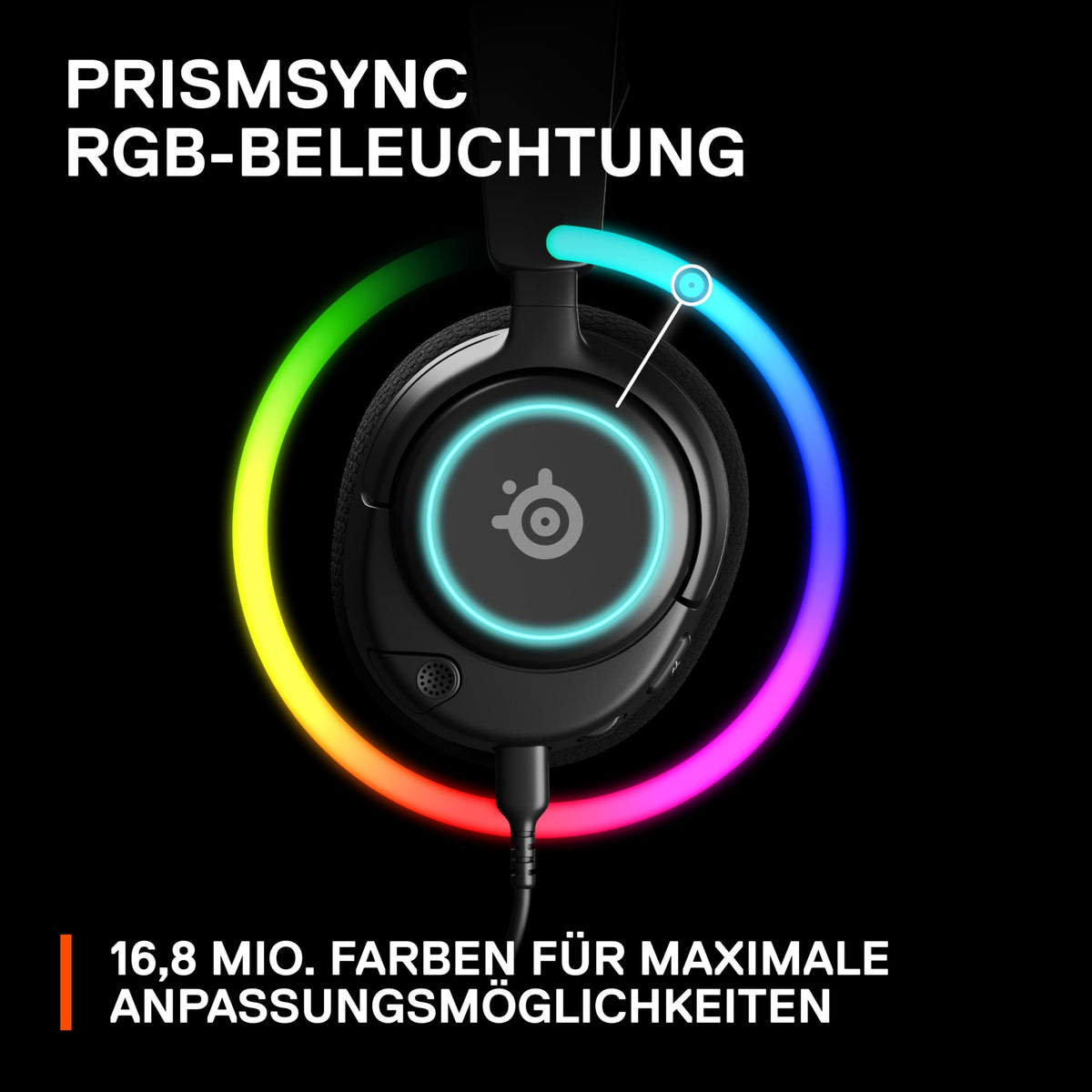 SteelSeries Arctis Nova 3 - Cască de gaming multi-sistem – Driver Hi-Fi – Sunet surround 360° – Iluminare RGB – Pernițe pentru urechi din spumă cu memorie – Ultra ușoară – Microfon ClearCast Gen 2 – PC, PS5, PS4, Switch