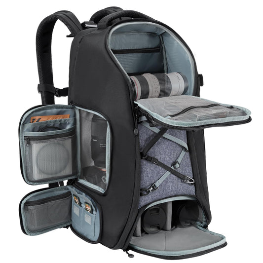 K&F CONCEPT Photo Backpack Large Camera Backpack 30L Waterproof Camera Backpack with Rain Cover for DSLR SLR SLR Cameras Tripods 16 Inch Laptop - KF13.178