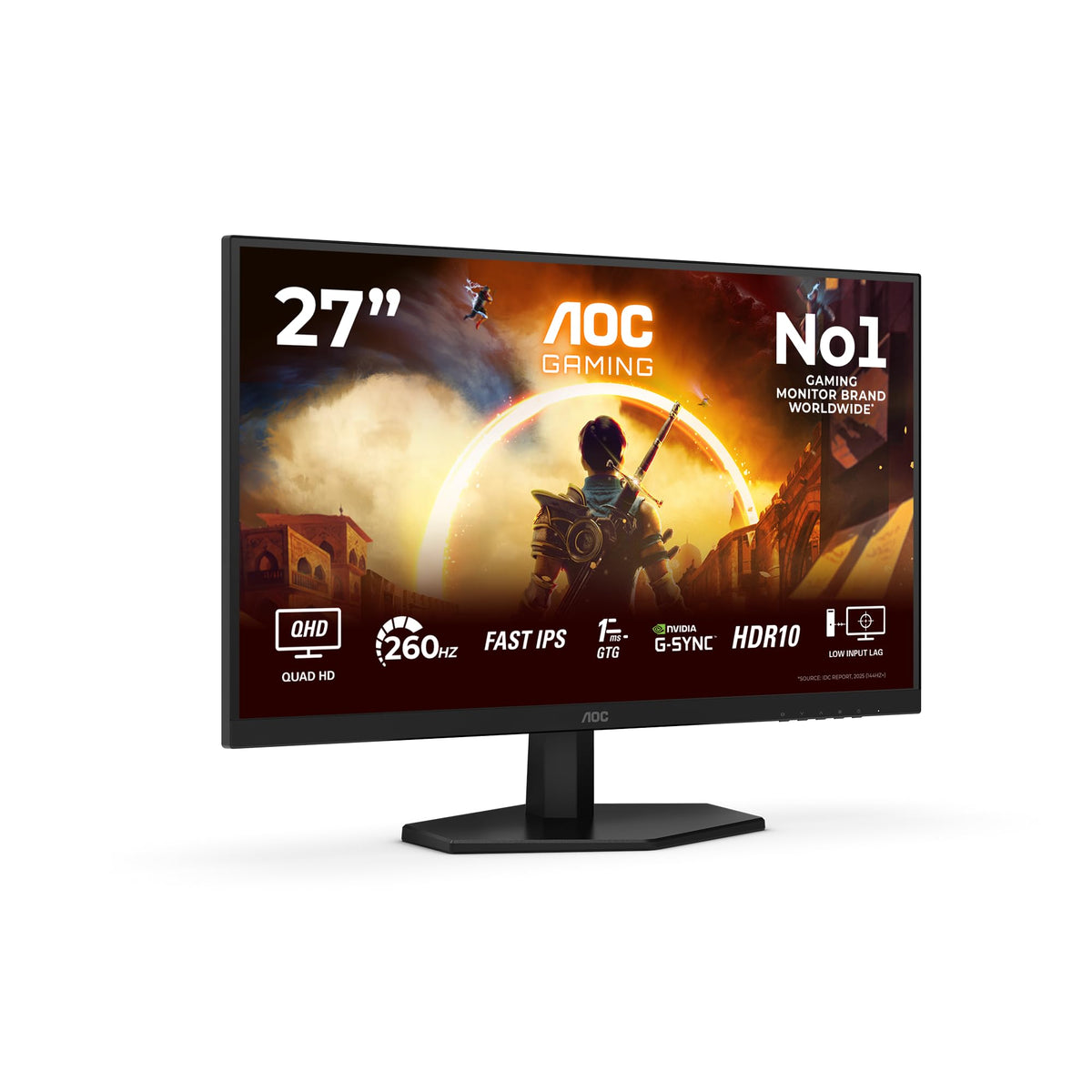 AOC Q27G42ZE 27-inch WQHD Gaming Monitor, 260Hz, Fast IPS Panel, 1ms GtG, HDR10, G-Sync Compatible, (2560x1440 HDMI 1x 2.0) Black