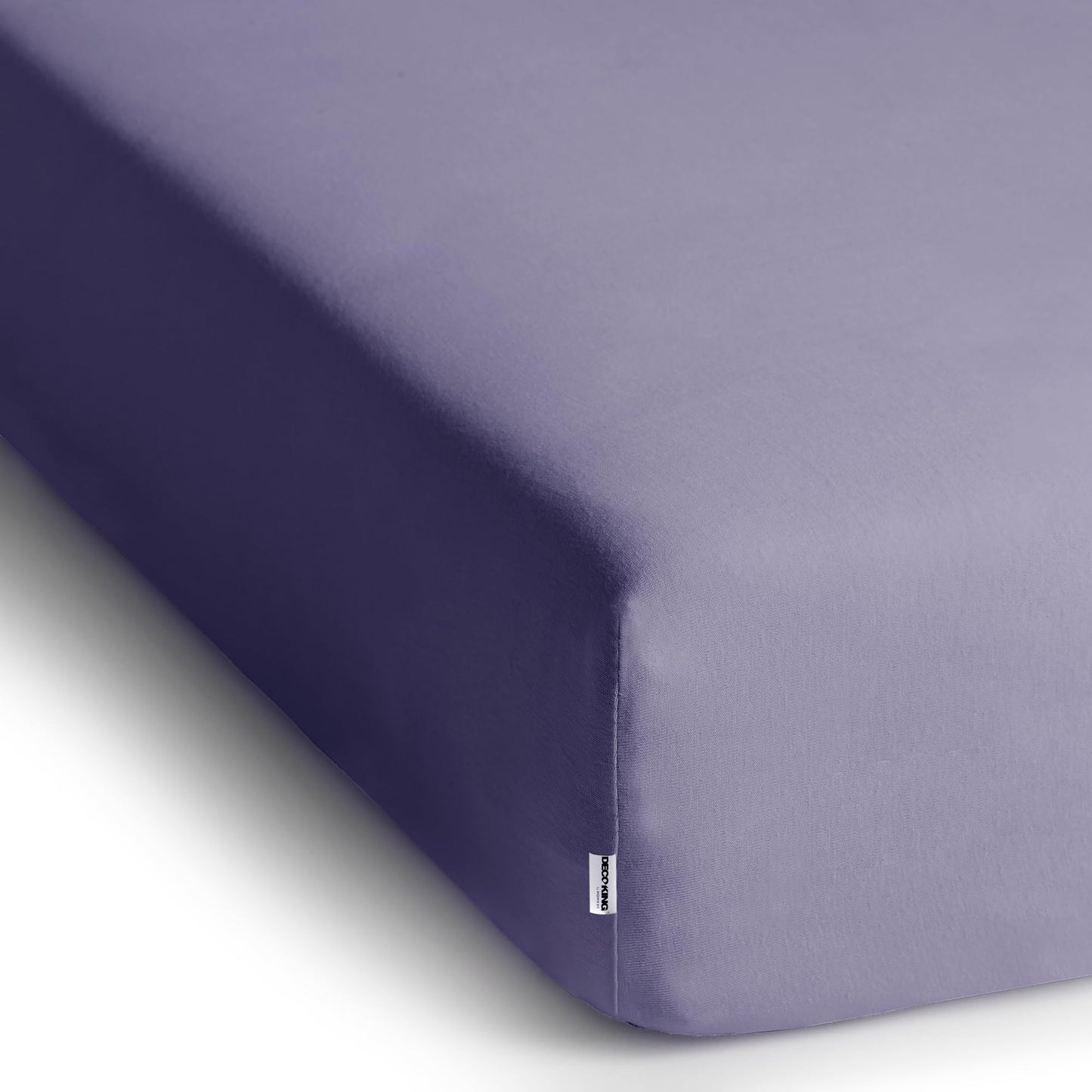DecoKing fitted sheet 200x220 220x240 cm 100% combed cotton lavender purple fitted sheets jersey box spring bed Amber 200 x 220 220 x 240