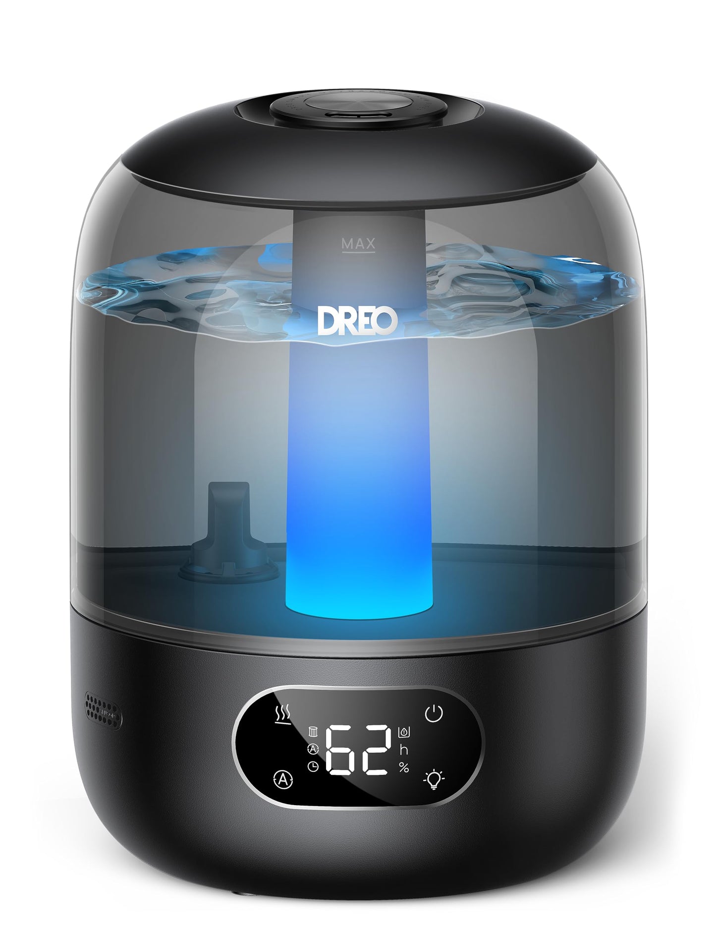 Dreo Bedroom Humidifier, 30 Hour Cold Mist Ultrasonic Humidifier, 3L Top Fill Tank, Humidity Sensor, Night Light for Baby, Nursery, Plants and Home - DR-HHM006