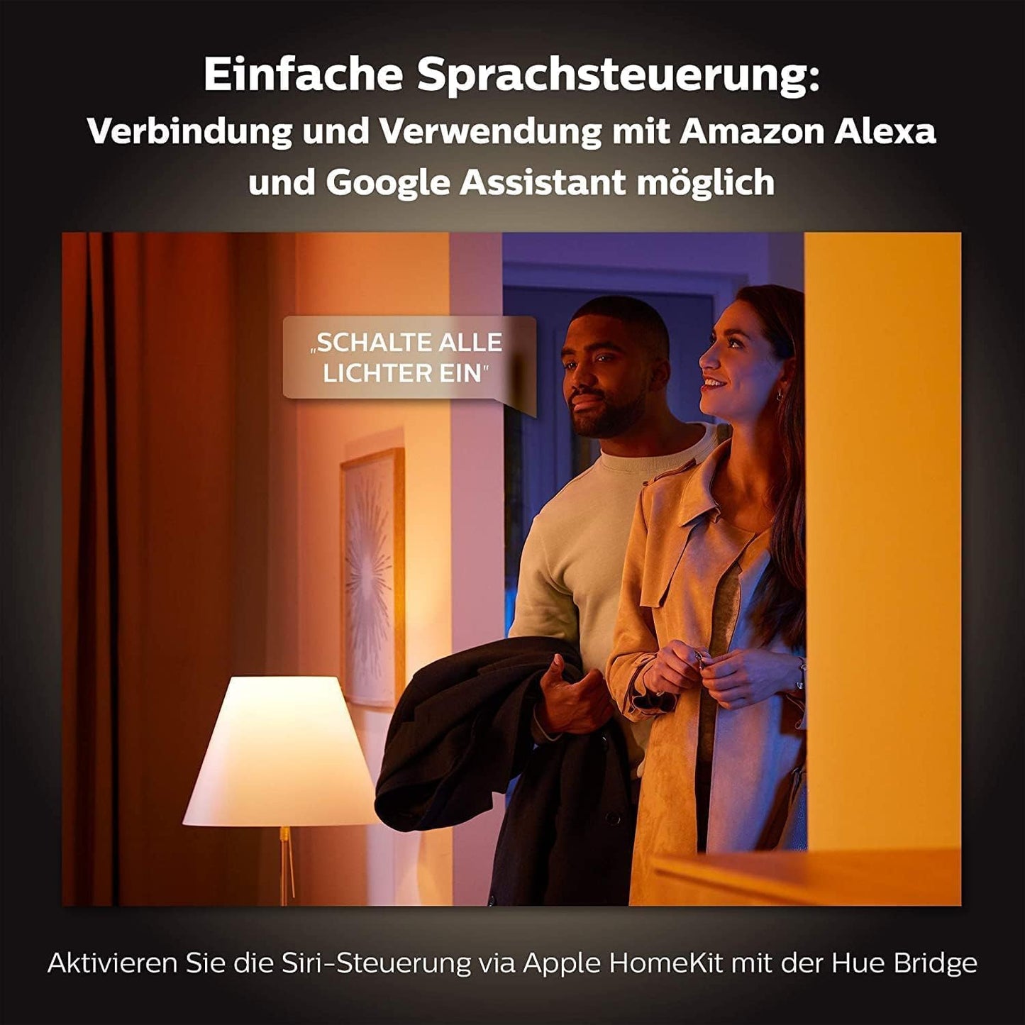 Philips Hue White Ambiance E14 lamp single pack 470, dimmable, warm to cool white light, controllable via app, compatible with Amazon Alexa (Echo, Echo Dot), pack of 1 - 929002294407