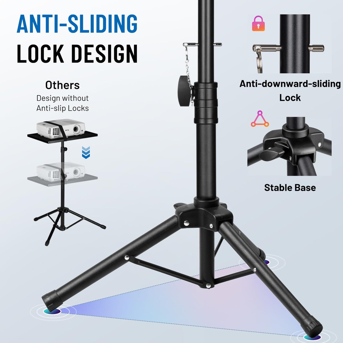 CAHAYA Projector Stand Projector Holder Multifunctional Floor Stand for Laptop Stand Projector Camera with Adjustable Height for Outdoor Films, Computer CY0331-1 - CY0331-1-EU