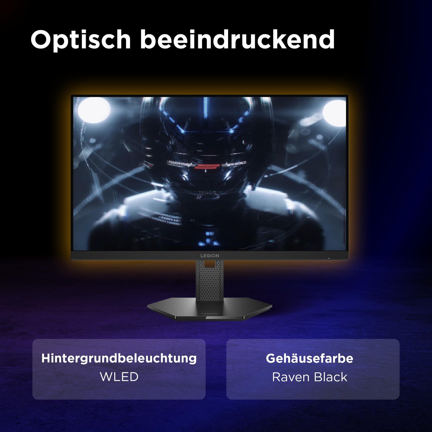 Lenovo Legion 27U-10 | 27" UHD WLED Gaming Monitor | 3840x2160 | 16:9 | 160Hz | 0.5ms response time | HDMI | DisplayPort | Audio 3.5mm | 3-sided panel | TÜV eye protection | black | 6.2 kg - 67D1GAC1EU