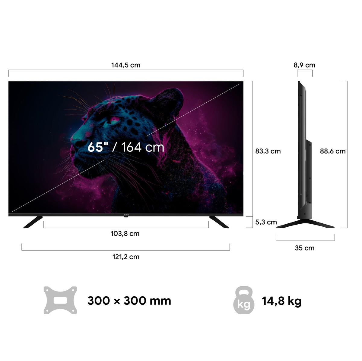 DYON Movie Smart 65 VX 65 Inch 4K UHD Smart TV with HDR10 - D800262