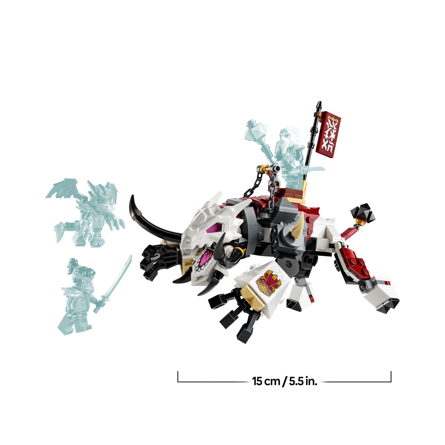 LEGO NINJAGO Zilvar on his dragon Grimtak - ninja toy with action figure, 3 minifigures including Kai & NYA - gift idea for boys aged 7 and up and Dragons Rising fans - 71863