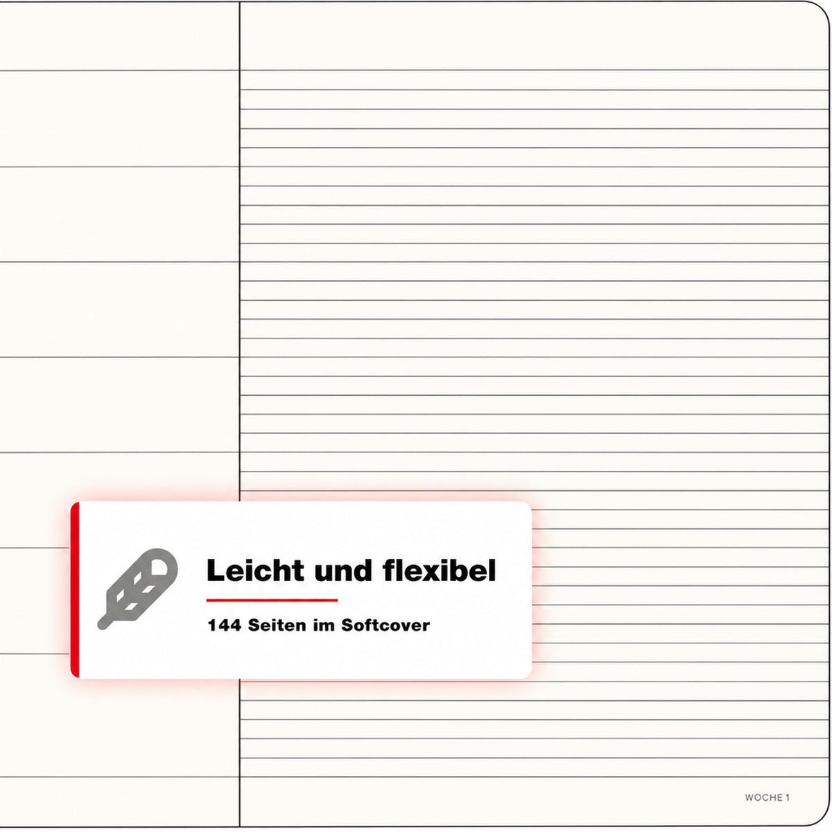 LEUCHTTURM1917 Calendar săptămânal 2027 Mediu (A5) cu caiet - Planificator de întâlniri german, Trandafir praf, Copertă moale, ianuarie-decembrie 2027, Prezentare generală săptămânală în stânga + Pagina de note în dreapta - 400066