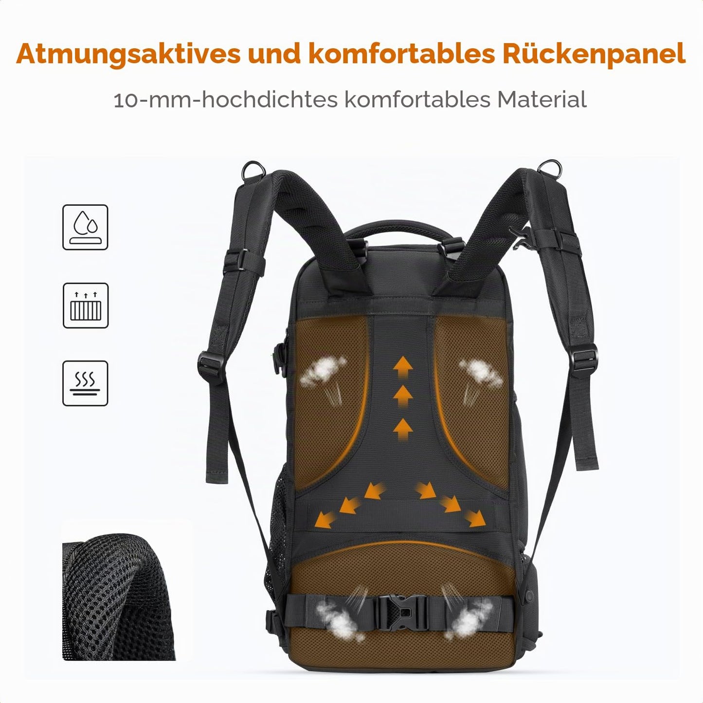 K&F CONCEPT Photo Backpack Large Camera Backpack 30L Waterproof Camera Backpack with Rain Cover for DSLR SLR SLR Cameras Tripods 16 Inch Laptop - KF13.178