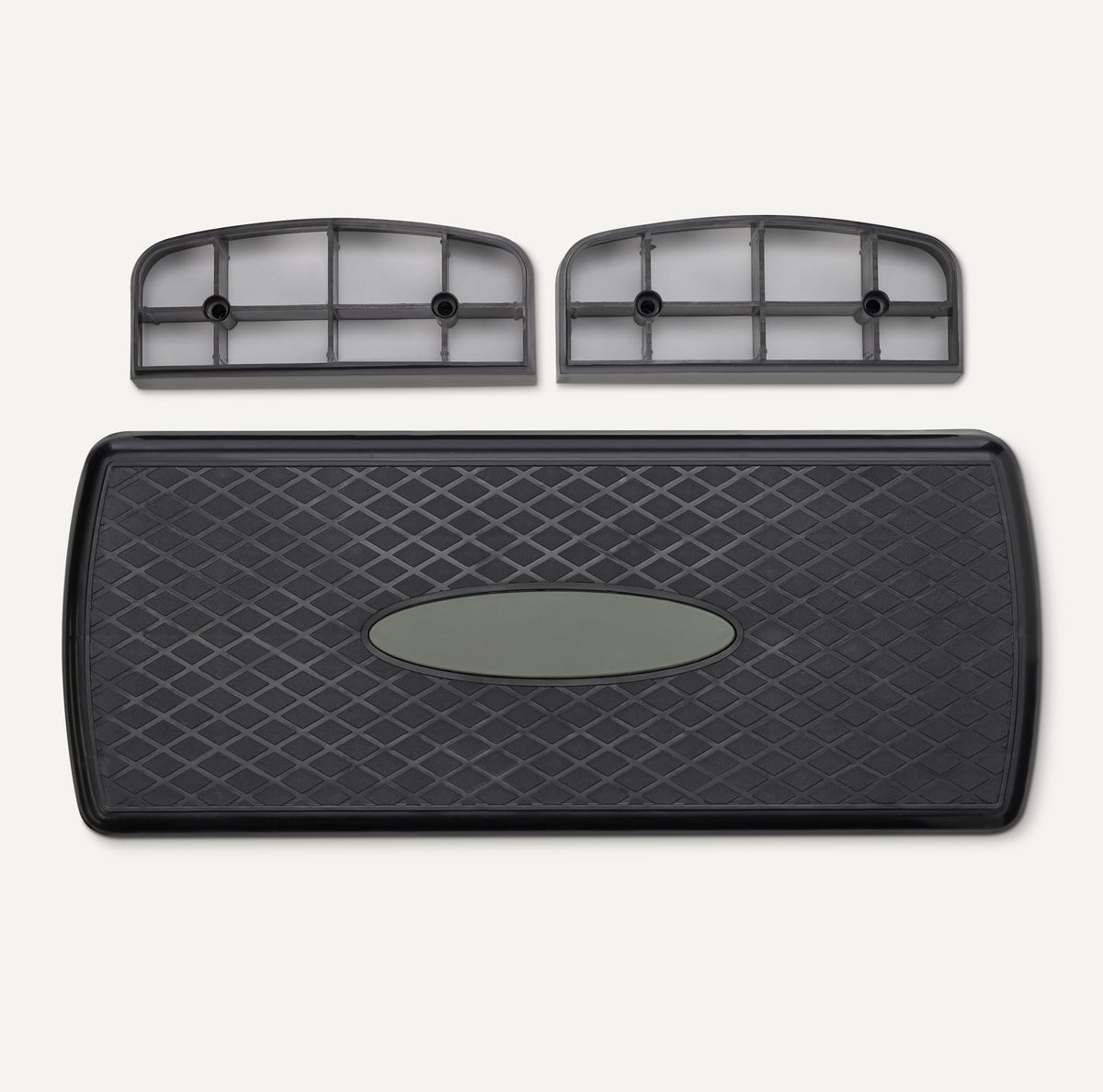 Amazon Basics Placă de step aerobic, Stepper de antrenament ajustabil pentru acasă, 68.58cm, Negru/Gri - JRTA1001