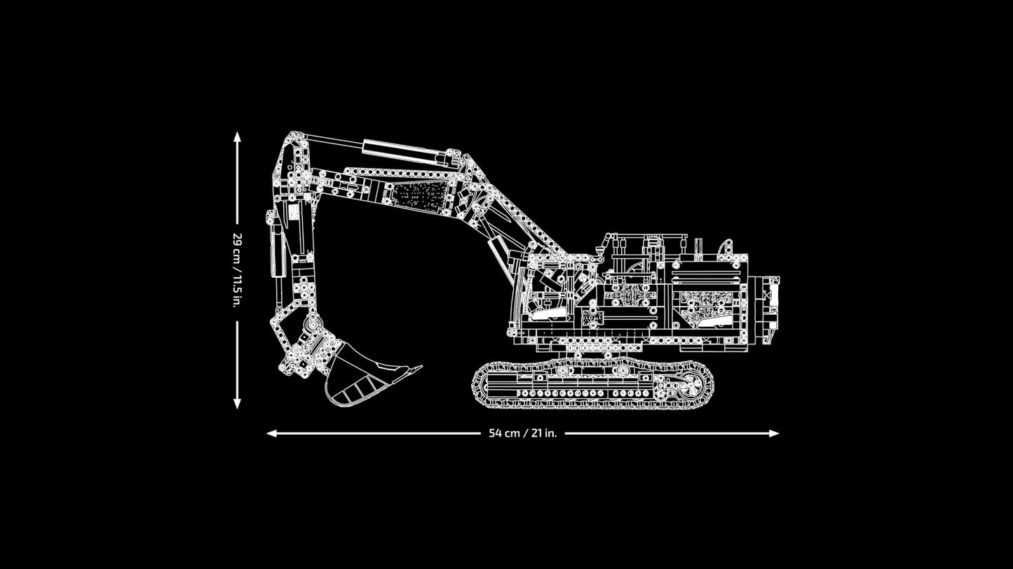 LEGO Technic Volvo EC500 Hybrid Excavator - Motorized Toy Car Model for Adults with Moving Boom, Chain Drive and Interchangeable Hammer and Shovel - Gift Idea - 42215