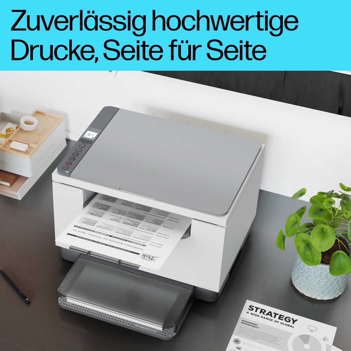 HP LaserJet MFP M234d Multifunction Laser Printer Black and White, Print, Copy, Scan, Automatic Two-Sided Printing, USB, Smart App, Intelligent User Interface - 8J9K4F#B19