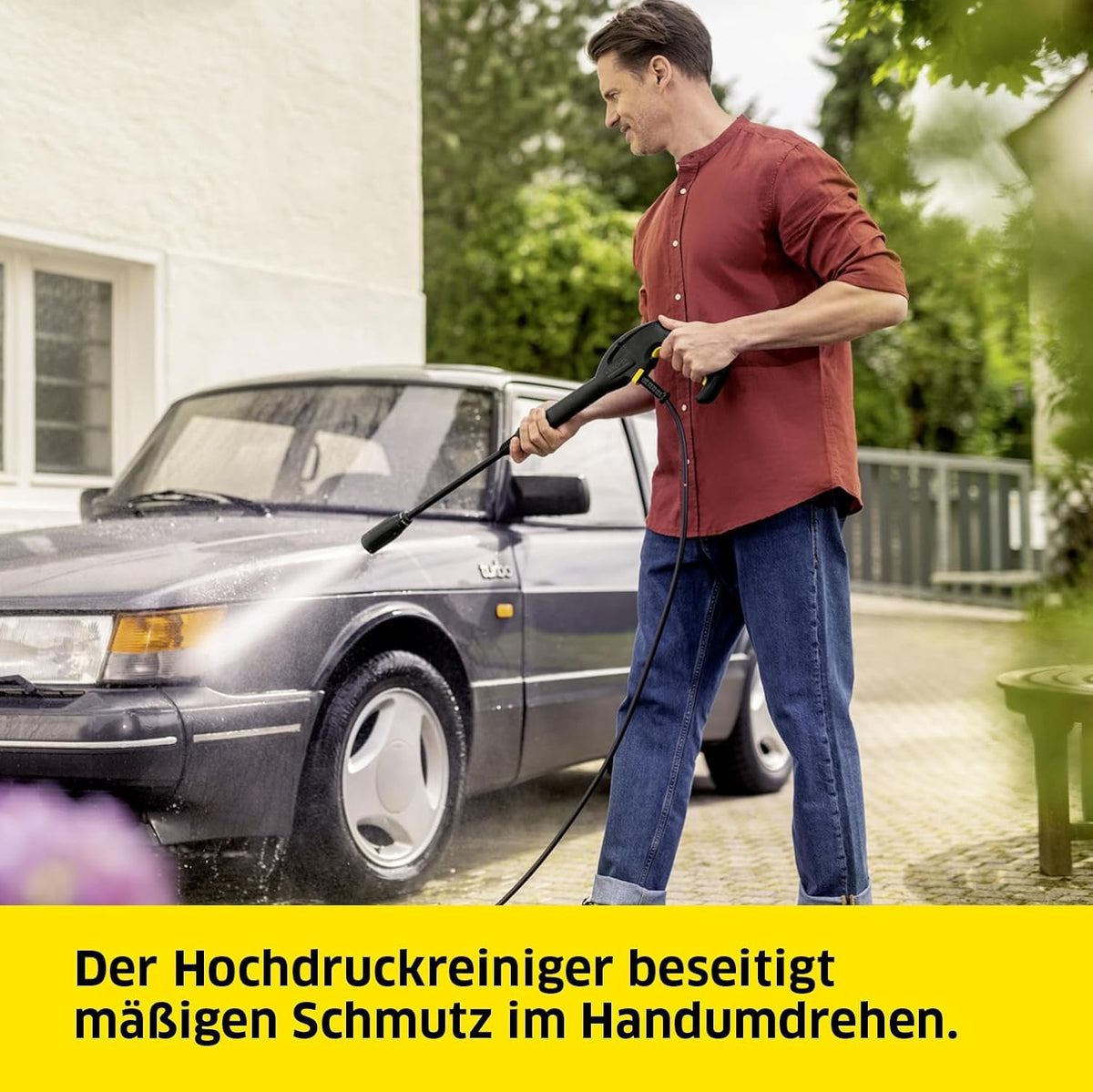 Kärcher High Pressure Cleaner K 4 Classic, Pressure: max. 130 bar, Flow rate: 420 l/h, Area performance: 30 m²/h, Water filter, Weight: 4.6 kg, High pressure hose and gun, Dirt blaster, Spray lance - 1.679-420.0