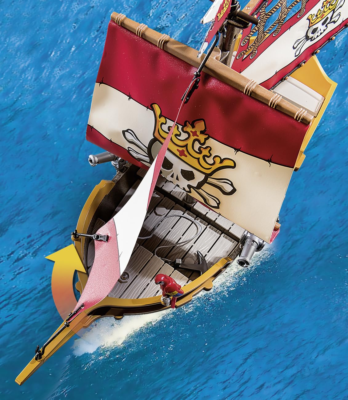 PLAYMOBIL Pirates 71418 pirate ship, exciting adventures on the high seas, with extensive accessories such as telescope, compass and cannons, toy for children aged 4 and over