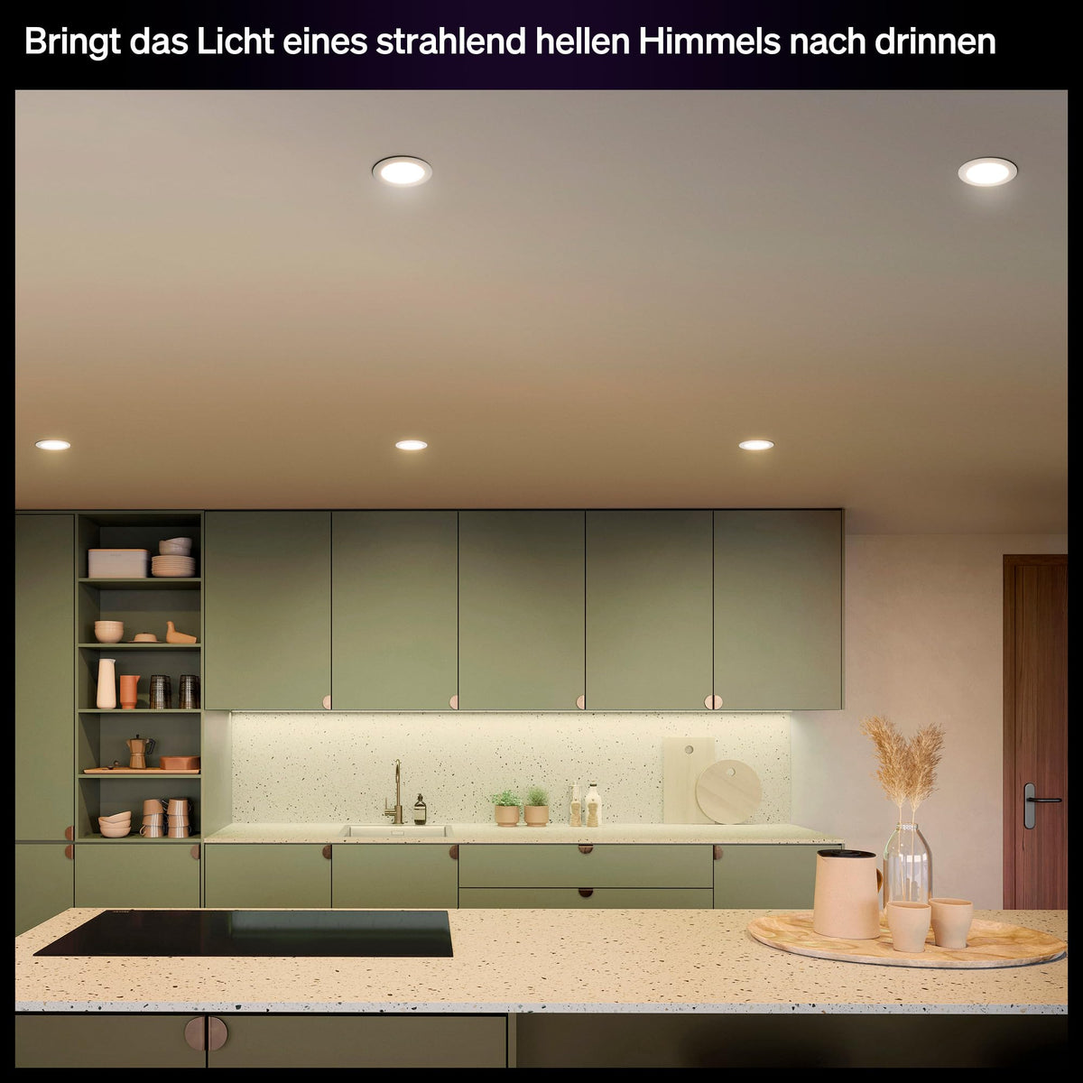 Philips Hue Slim Downlight, spot încastrat cu LED, 1.000 lm, 90 mm, design subțire, lumină de zi cu spectru complet 1.000–20.000 K, dimabil continuu, culoare precisă, iluminat inteligent, alb, pachet de 3 buc. - 929004291201