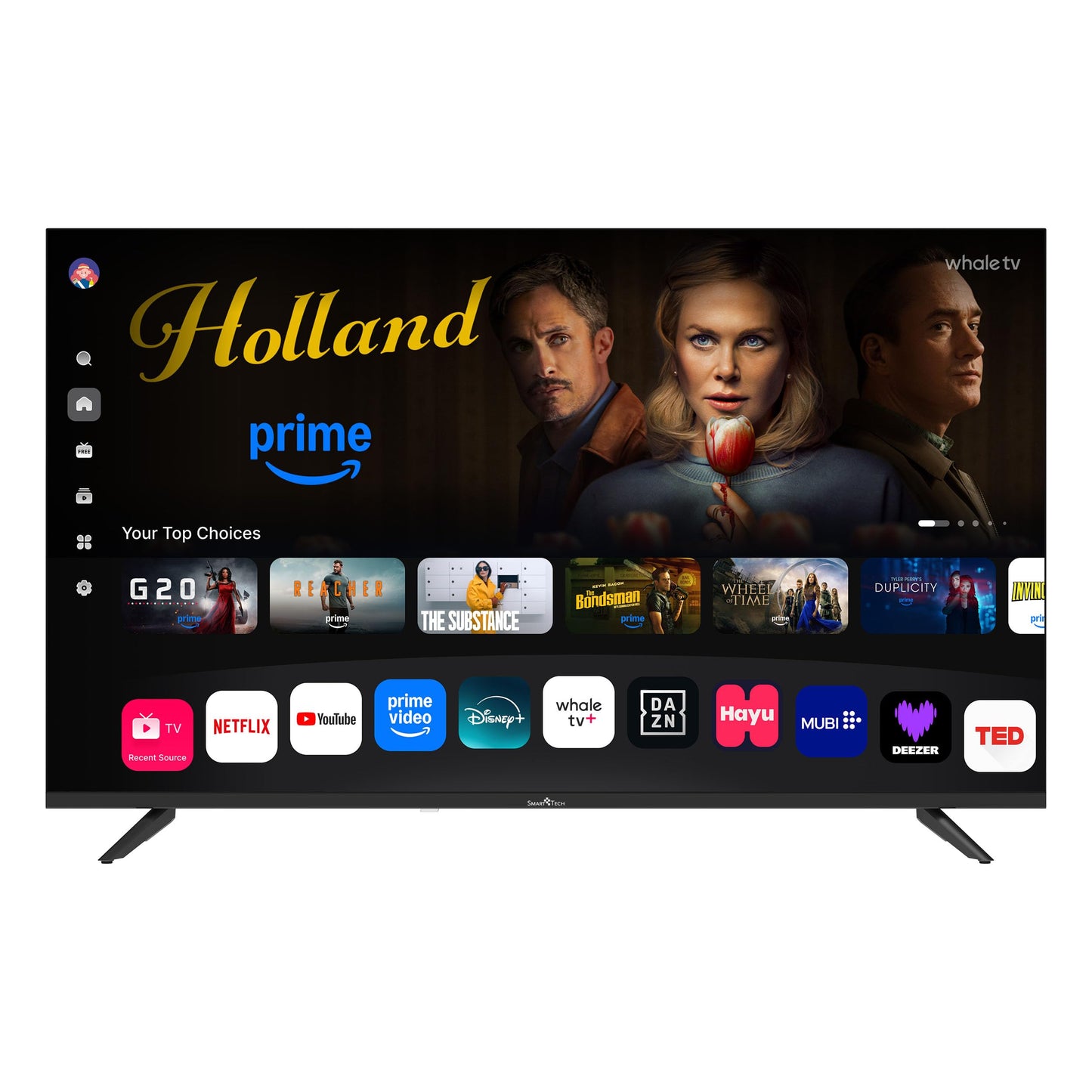 Smart Tech 43QH02V, 43 inch (108 cm) UHD QLED Smart TV, YouTube, Netflix, Prime Video, Disney+, Whale TV