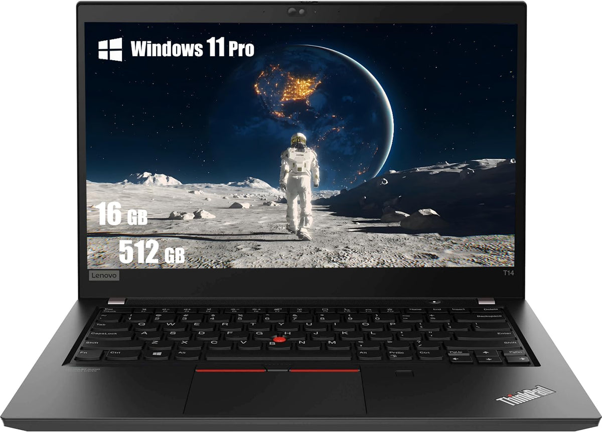 Lenovo Thinkpad T14 Gen 1 Notebook de afaceri, display FHD de 35,6 cm (14 inch), Intel Core i5-10310U, 16 GB RAM, 512 GB SSD, tastatură QWERTY americană, Windows 11 Pro (recondiționat)