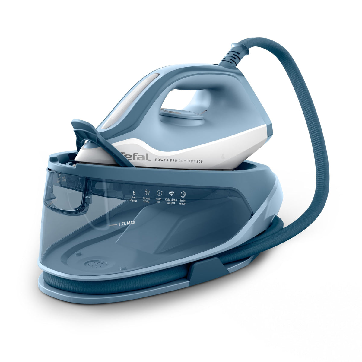 Tefal Power Pro Compact 200 Stație de călcat cu aburi, 2400 W, ușoară și compactă - SV6210E0