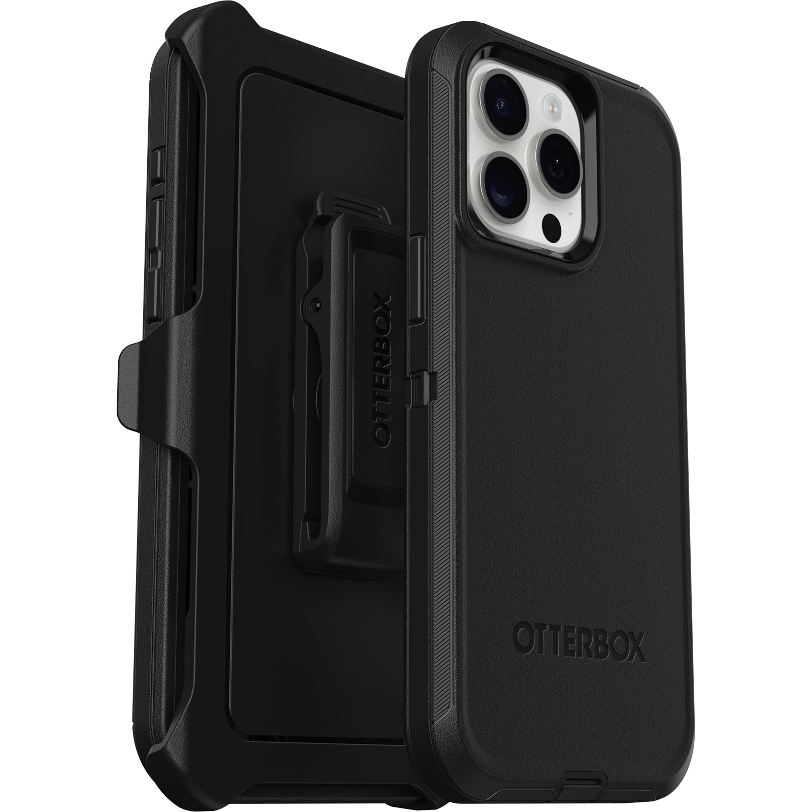 OtterBox Defender Case for iPhone 15 Pro Max, Shockproof Drop Proof Ultra Heavy Duty Protective Case 5X Military Grade Tested Black - 77-92549