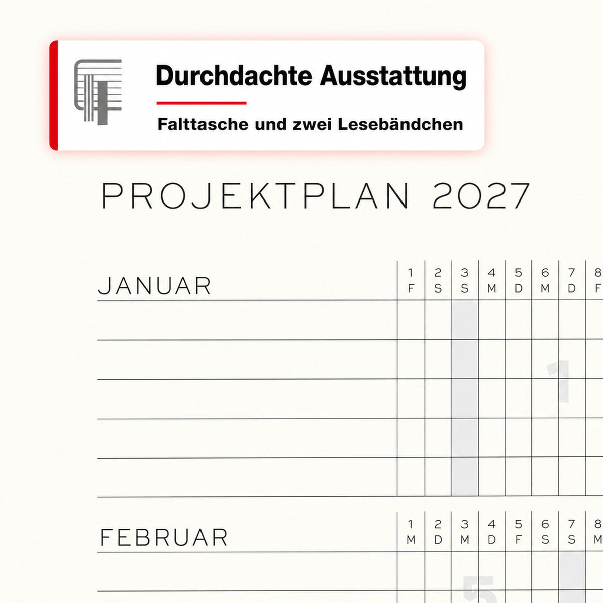 LEUCHTTURM1917 Calendar săptămânal 2027 Compoziție (B5) cu caiet - Planificator de întâlniri german, Cireș, ianuarie-decembrie 2027, Prezentare generală săptămânală în stânga + Pagina de note în dreapta - 400040