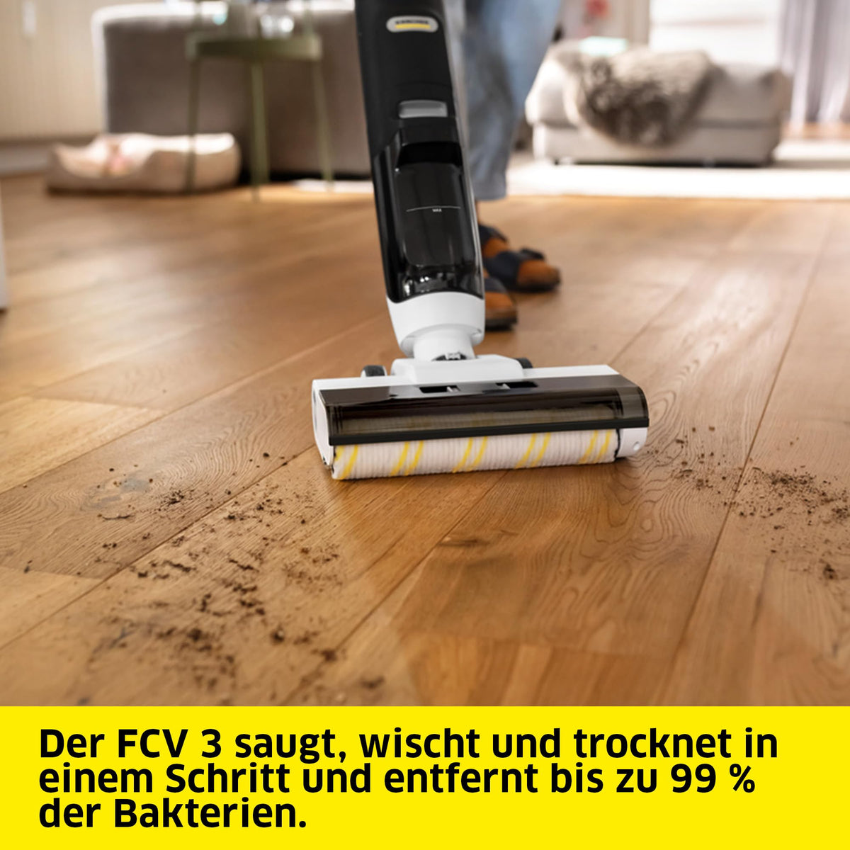 KÄRCHER Cordless Vacuum Mop FCV 3, 3-in-1 Xtra!Clean Function - 1.056-122.0