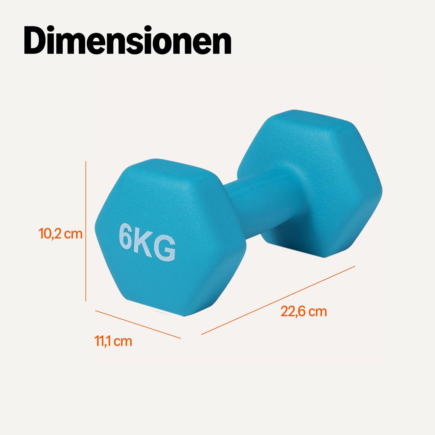 Amazon Basics Neoprene Dumbbells Weights, Dumbbell Set, Set of 2, 6kg, Hexagonal, for Strength Training and Fitness Classes - GND006