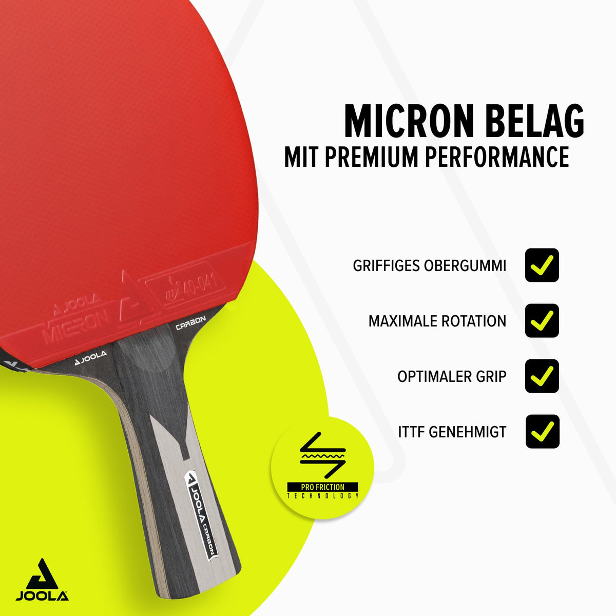JOOLA Rachetă de tenis de masă Carbon X Pro, aprobată ITTF, rachetă profesională pentru competiții, 7 stele, grosime burete 2 MM, Negru/Gri - 54206