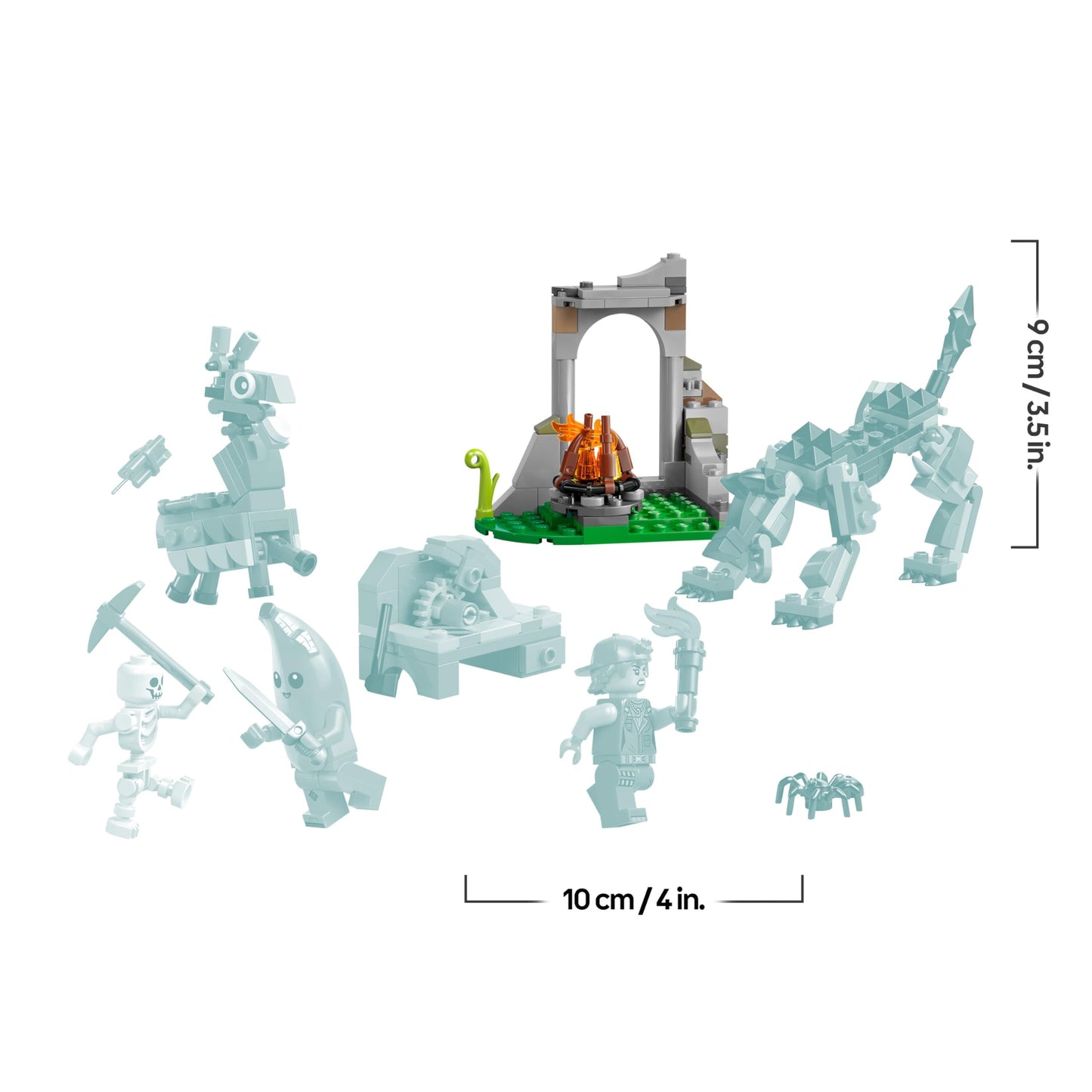 LEGO Fortnite The camp of Schali and the spark plug artist gaming toy - storage llama and wolf - 3 minifigures & campfire - gamer gift for boys, girls and fans aged 7 and over - 77075