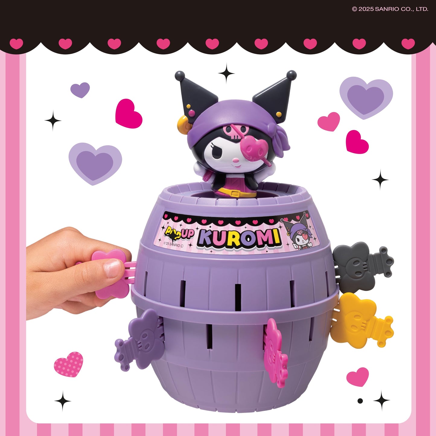 TOMY Pop Up Kuromi Game, Action Game for Children, 2-4 Players, Ages 4 and Up, Fun Family Game, Pop Up Kuromi Toy - T73865US