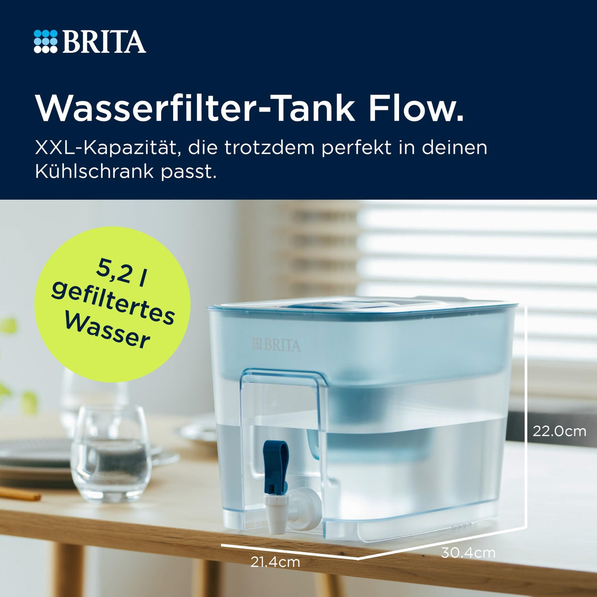 BRITA Water Filter-XXL-Tank MAXTRA Flow, 1x Pure Performance Cartridge - 1052421