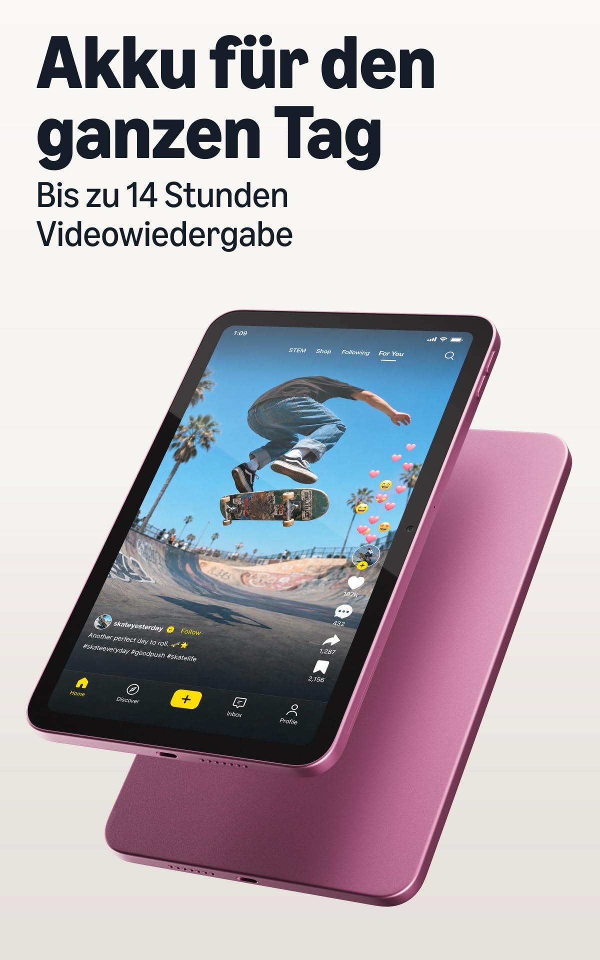The new Amazon Alexa Tablet 8, 4 GB RAM, 64 GB, compact 8.7-inch tablet with a brilliant display, all-day battery, featuring Google Play, designed for Alexa+, Pink - RL3YT5