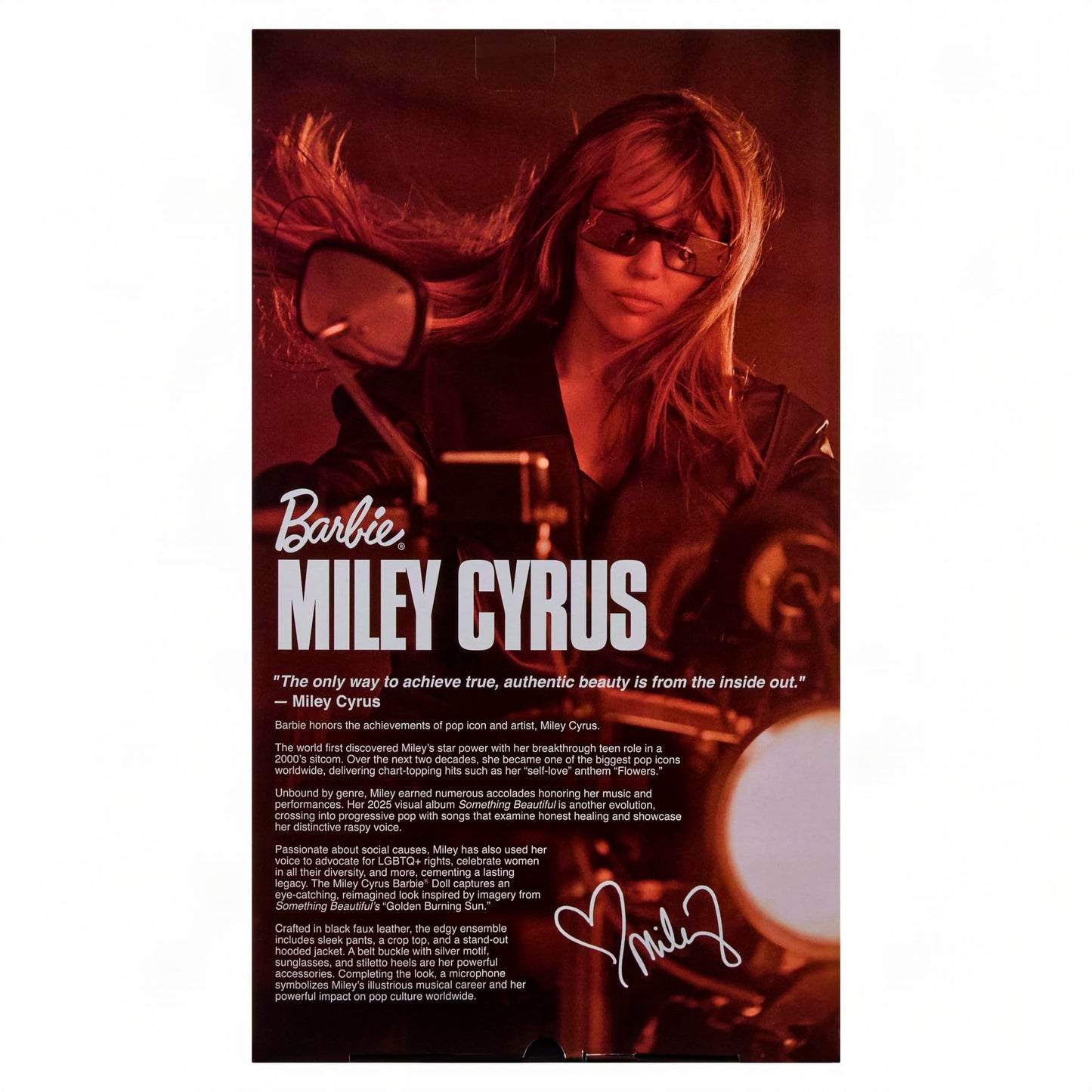 Barbie Signature Doll Poseable Miley Cyrus Collectible Figure in Faux Leather Outfit with Hood and High Heels, JJY06
