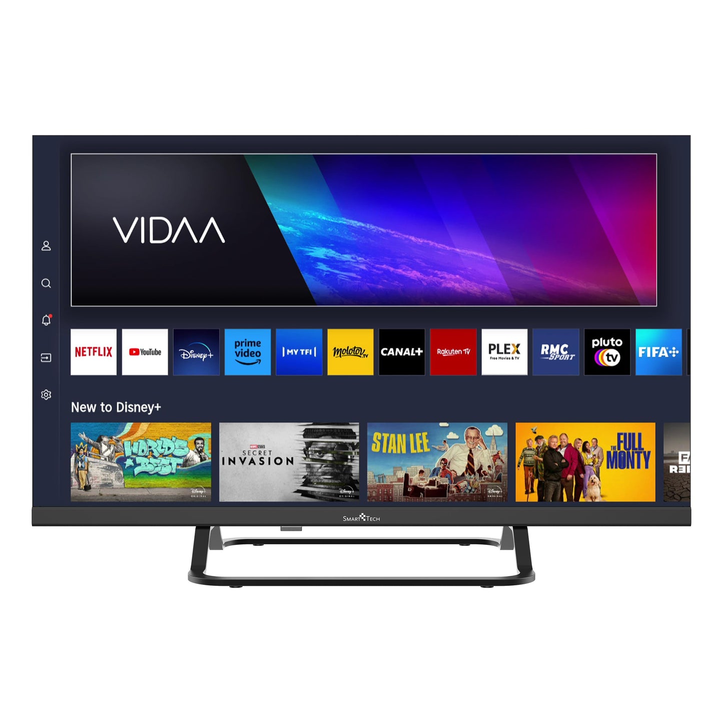 Smart Tech TV LED HD 24' (60 cm) 24HV02V VIDAA 3xHDMI 2xUSB Hotel Mode, Netflix, YouTube, Video, Disney+ - 24hv02v