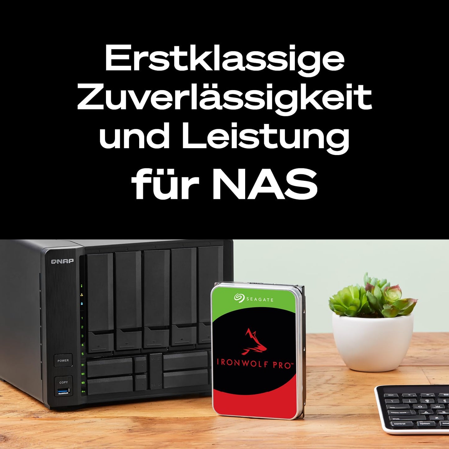 Seagate IronWolf Pro 8TB, NAS internal hard drive HDD, 3.5 inch, 7200 rpm, CMR, 256 MB cache, SATA 6 GB/S, incl. Data Rescue Service (ST8000NTZ01)
