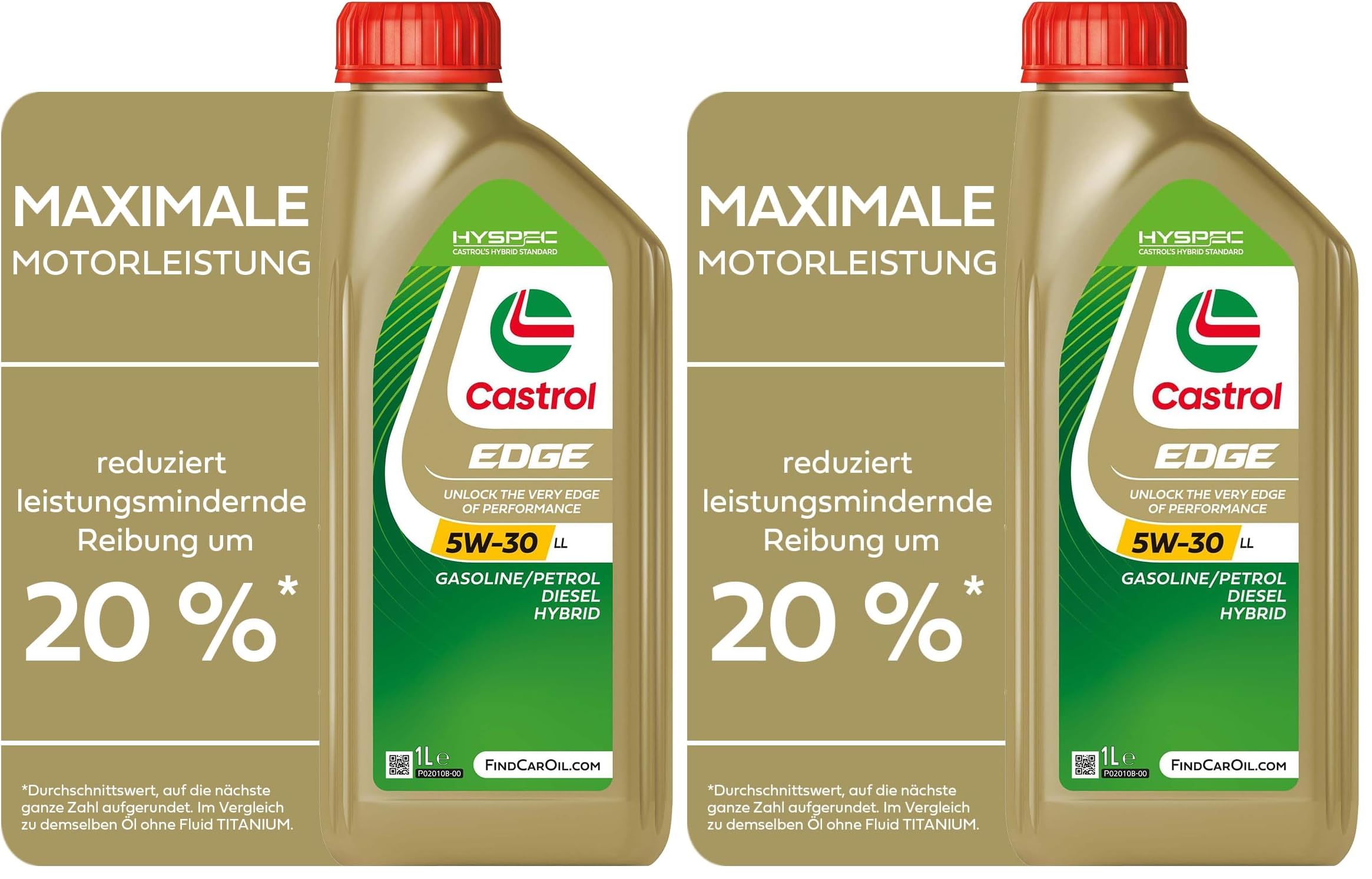 Castrol EDGE 5W-30 LL Longlife Motor Oil, 1L (Pack of 2) - 15F7DA