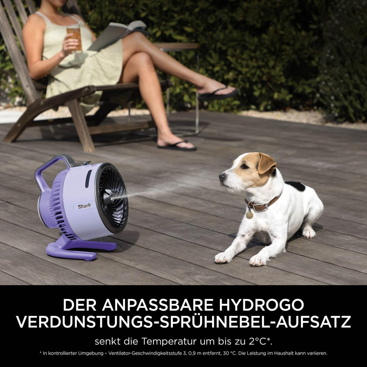 Ventilator Shark FlexBreeze HydroGo Starker cu pulverizare, Violet FA050EULV