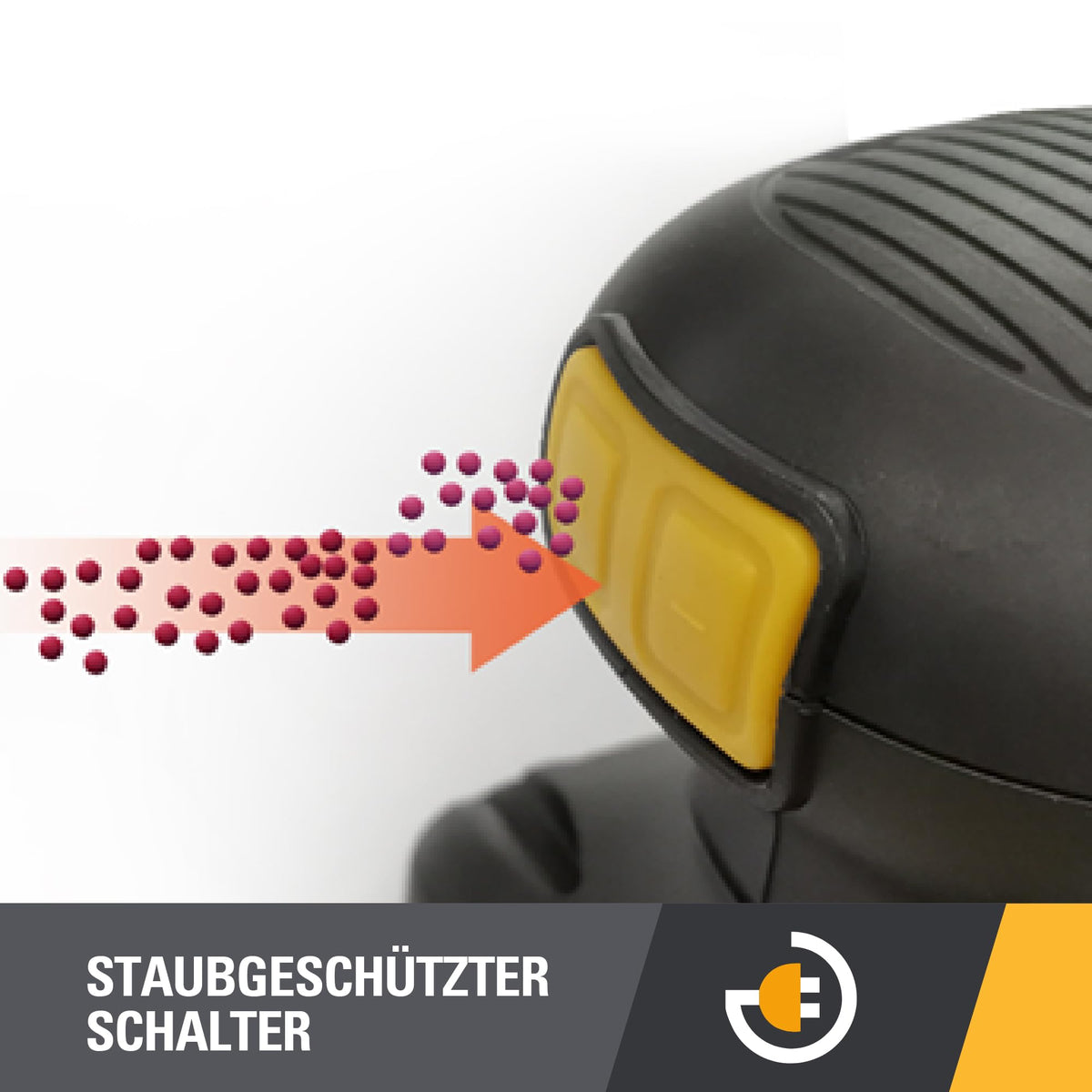 CAT DX461 Exzenterschleifer de 125 mm, 400W, 5000–14000 U/min, Ø2,5 mm, (inclusiv cutie de praf Zyklon, viteză variabilă și sistem de aspirare a prafului)