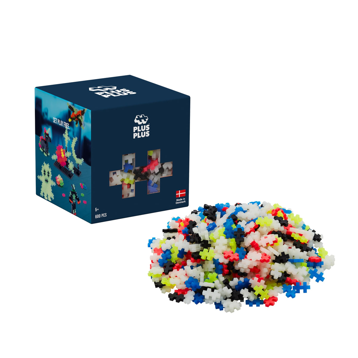 Plus Plus - 600 Creative Building Blocks Glow-in-the-Dark - 3974