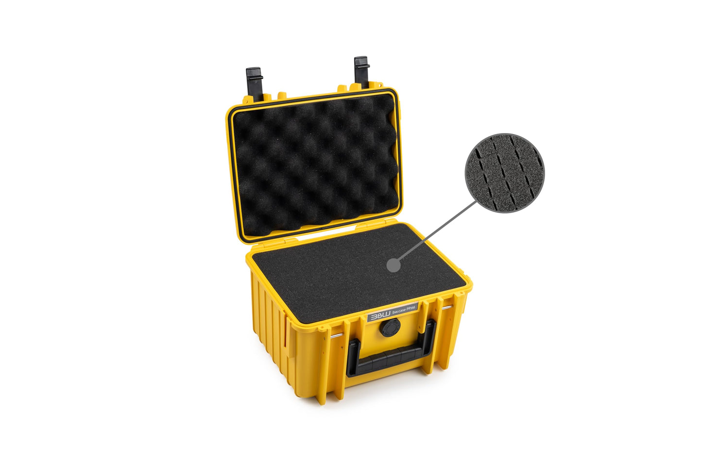 B&W International GmbH Outdoor Case hard case type 2000 with foam (hard case case IP67, SI cube foam, waterproof, inner dimensions 25x17.5x15.5cm, yellow), 2000/Y/SI, type 2000 - inner dimensions 25x17x15cm
