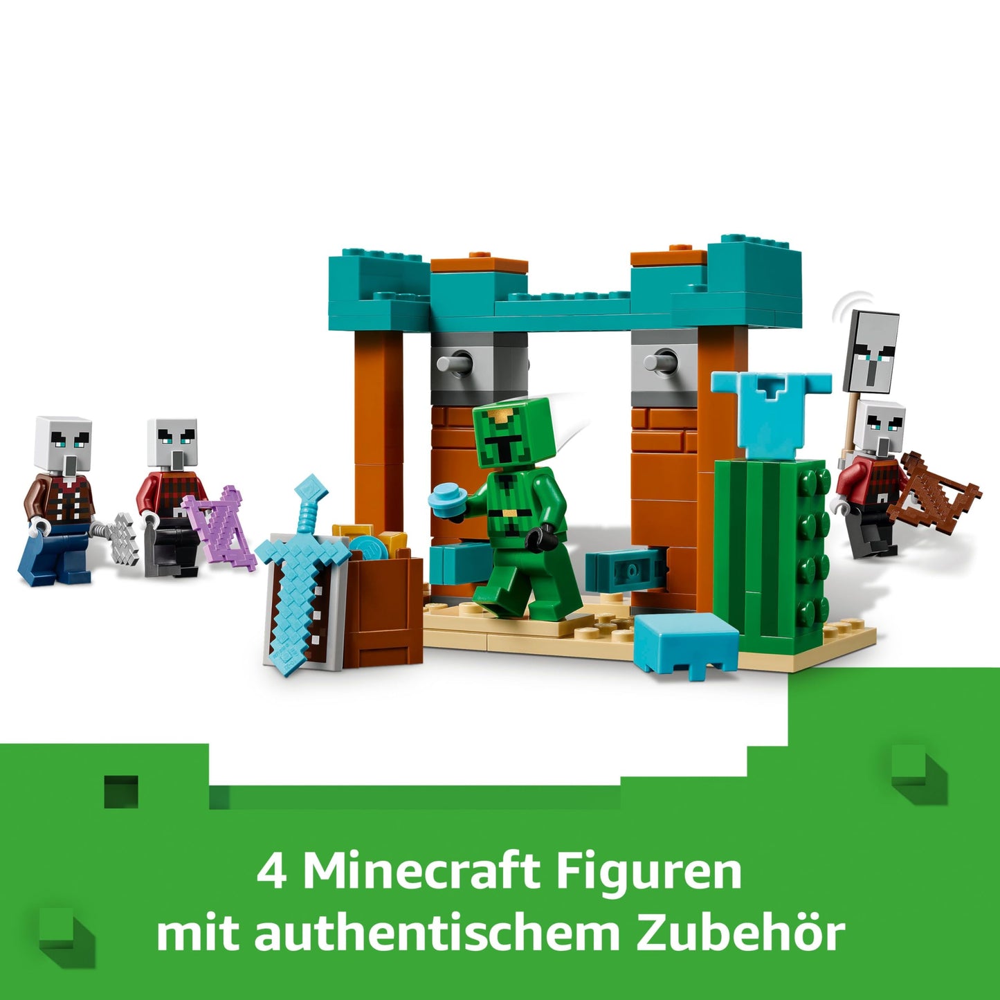 LEGO Minecraft The Illager Desert Patrol - gaming toy with figures, including a marauder, a vanzeiger and a cactus knight - gamer gift for boys and girls aged 7 and up - 21267