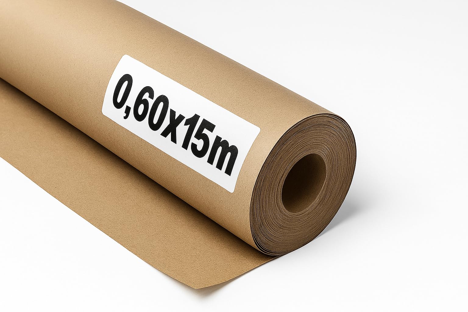 OFITURIA natural brown kraft paper 70 g/m² - roll 0.60x15 m - pack of 3 rolls - recycled paper for packaging, crafts and decoration - tear-resistant - suitable for acrylic and oil paints - COM620