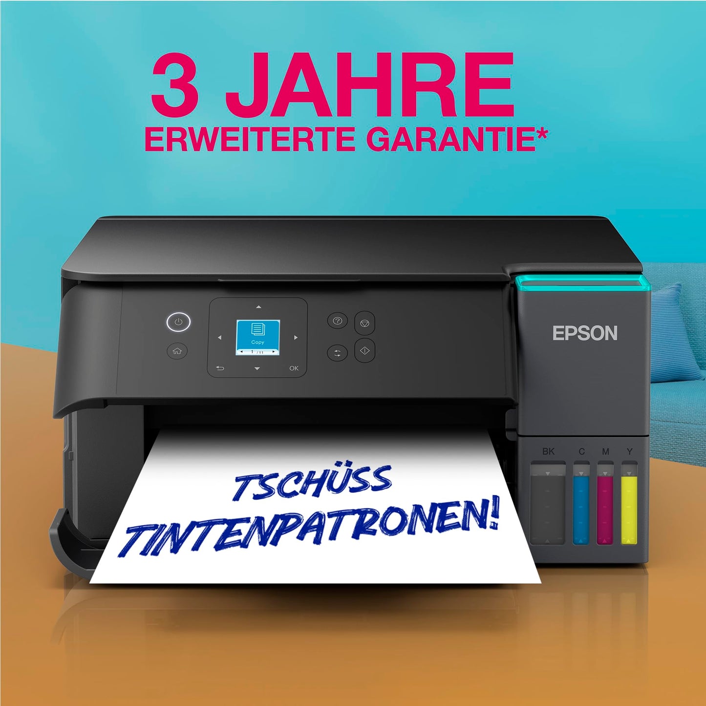 Epson EcoTank ET-2955 ink tank printer | for busy households | WiFi | A4 | Print, Copy, Scan | 3.7 cm LCD display | Duplex printing | Includes ink for up to 3 years