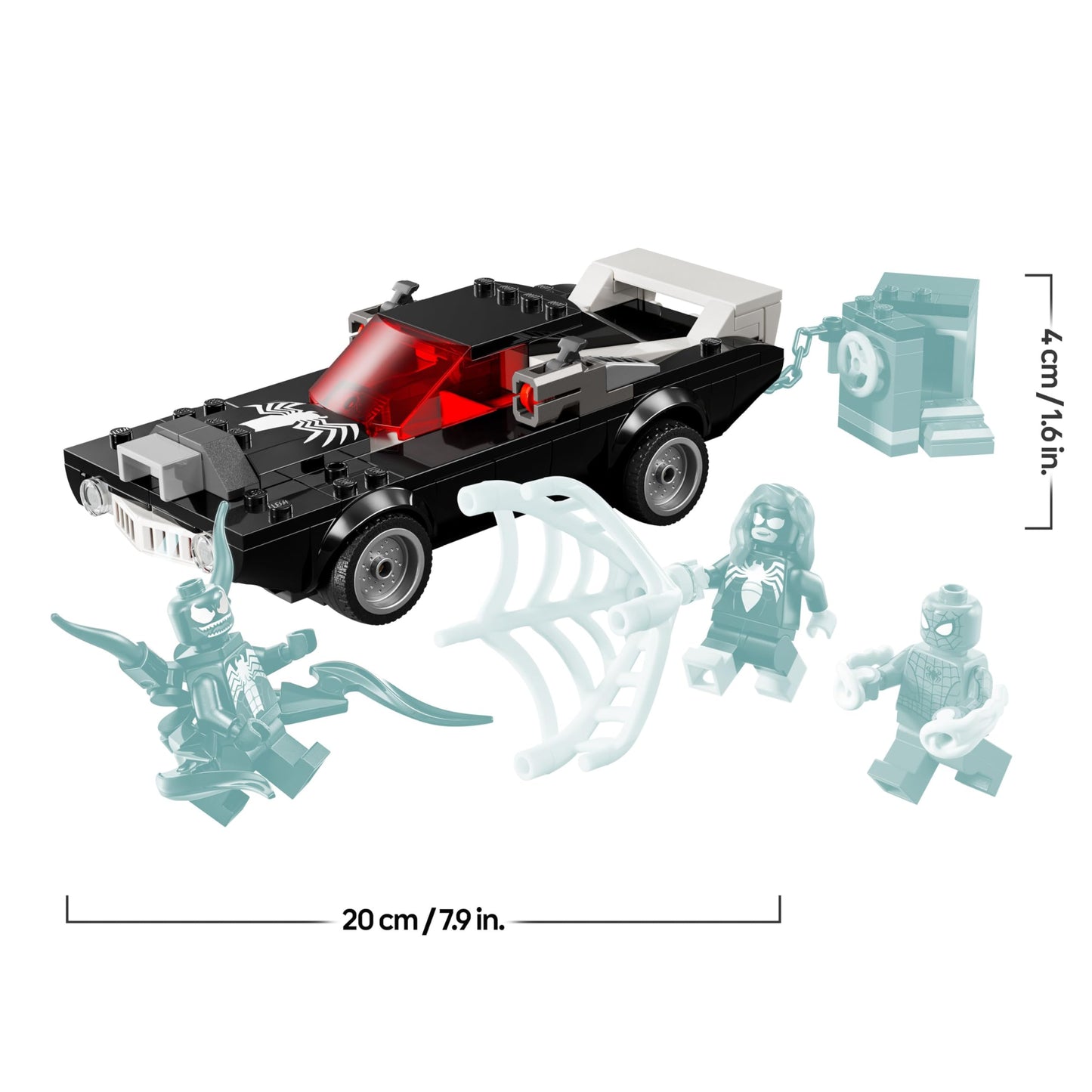 LEGO | Marvel Spider-Man Mech vs. Venom Muscle Car - Car Toy with 3 Superhero Minifigures - Model Car with Shooters - Gift for Boys and Girls Ages 7 and Up 76309