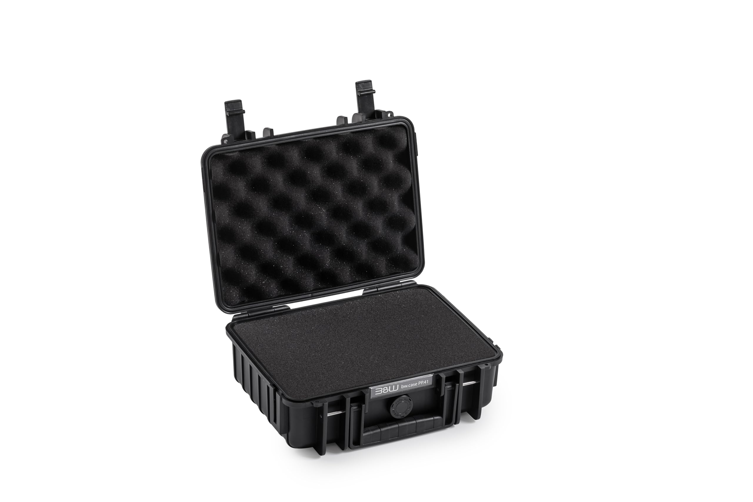 B&W International transport case Outdoor 1000 (PP.41) black - with cube foam - waterproof (IP67), dustproof, impact-resistant & extremely robust - 1000/B/SI