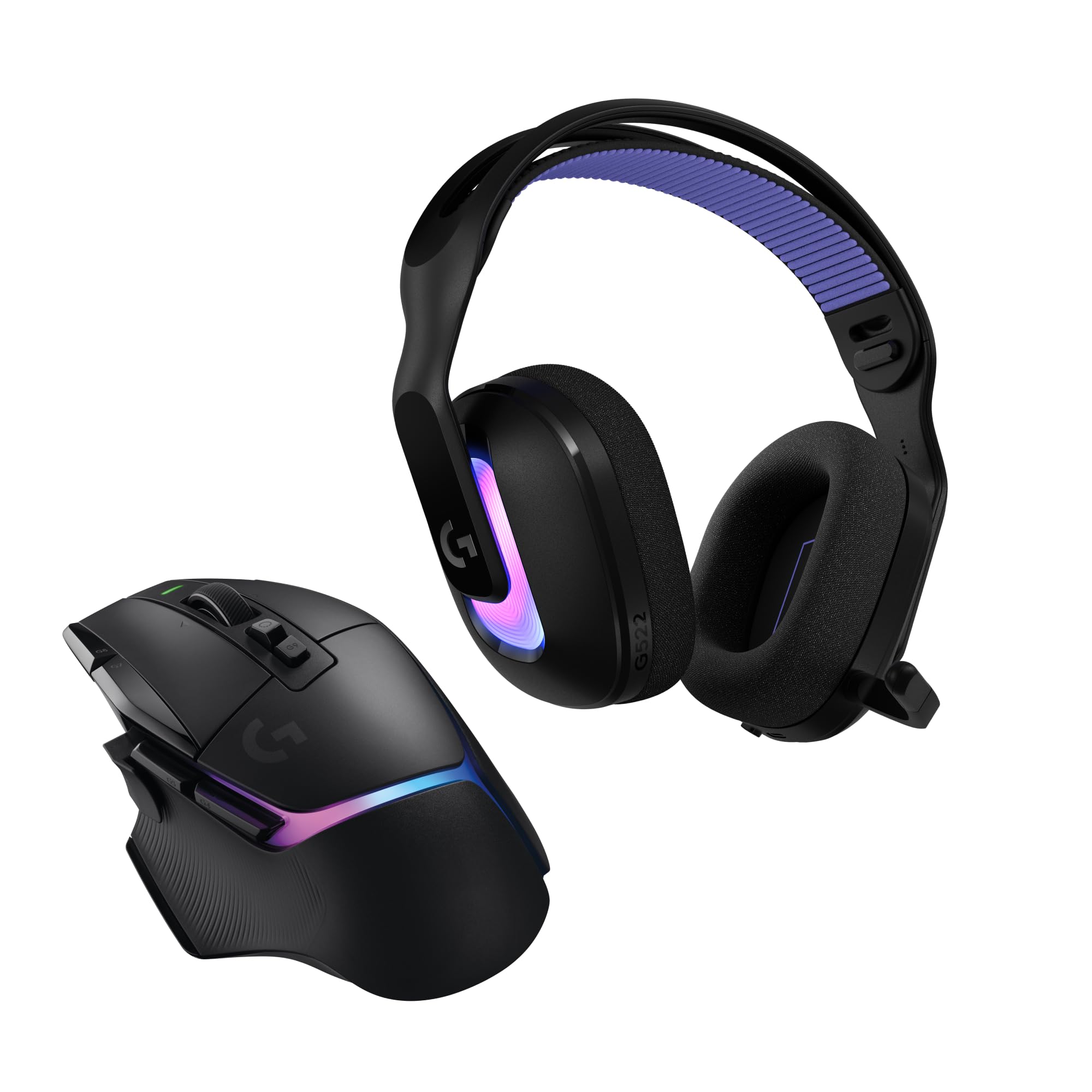 Logitech G G522 Wireless Gaming Headset and G502 X Plus Wireless Gaming Mouse - Lightspeed Wireless Mouse and Headset Combo with RGB LIGHTSYNC - Compatible with PC/Windows - Black