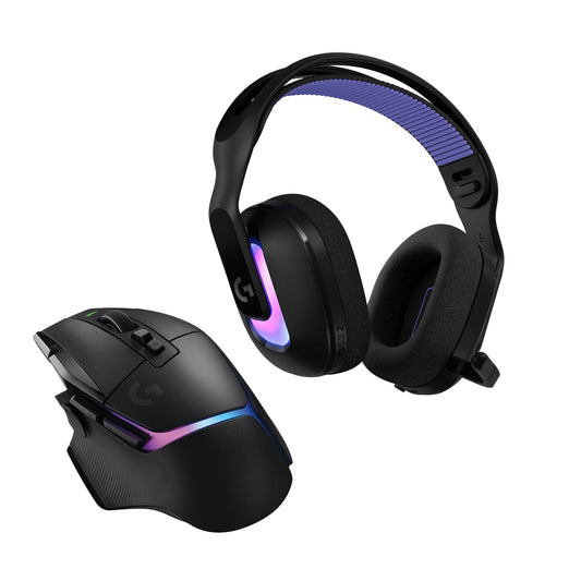 Logitech G G522 Wireless Gaming Headset and G502 X Plus Wireless Gaming Mouse - Lightspeed Wireless Mouse and Headset Combo with RGB LIGHTSYNC - Compatible with PC/Windows - Black